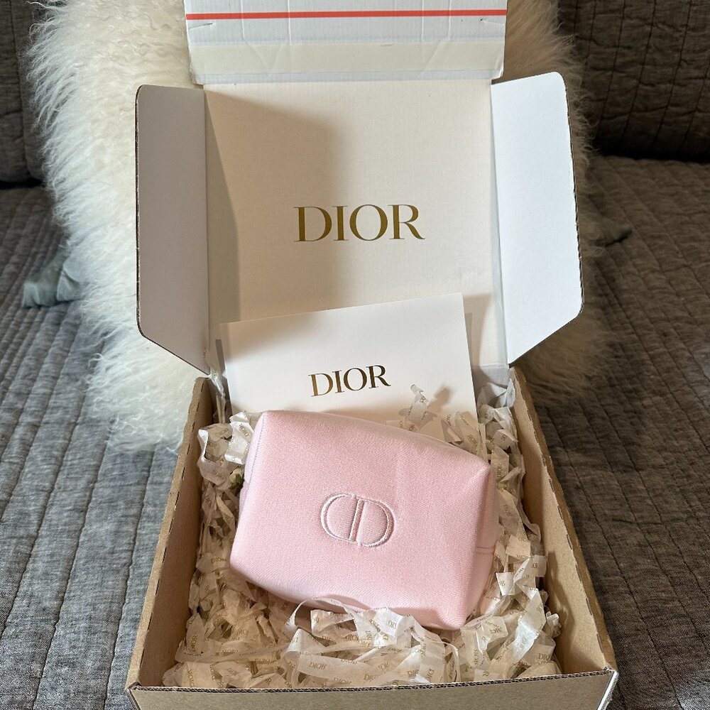 Dior Trousse Make up Pouch In Pink - Branded Shipping Box/Dior Paper Stuffing